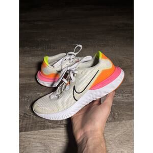 Nike Renew Run Shoes Womens Size 8.5 White Pink Running Sneakers CK6360-005